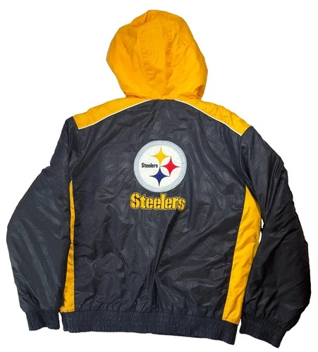 Pittsburgh Steelers Puffer Jacket Men's XL Hooded Black NFL Team Apparel Read - product listing photo