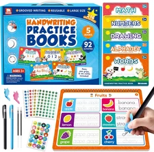 Magic Grooved Writing Practice Books for Kids, Large Grooved Handwriting Copyboo