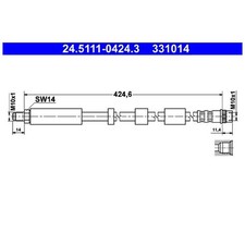 2x Bremsschlauch vorne für Citroen Berlingo B9 Berlingo-Berlingo M C4 | 2436494