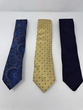 Lot of 3 Men s Silk Ties Canali / Addison Italy / DiBanGu - 100 Silk