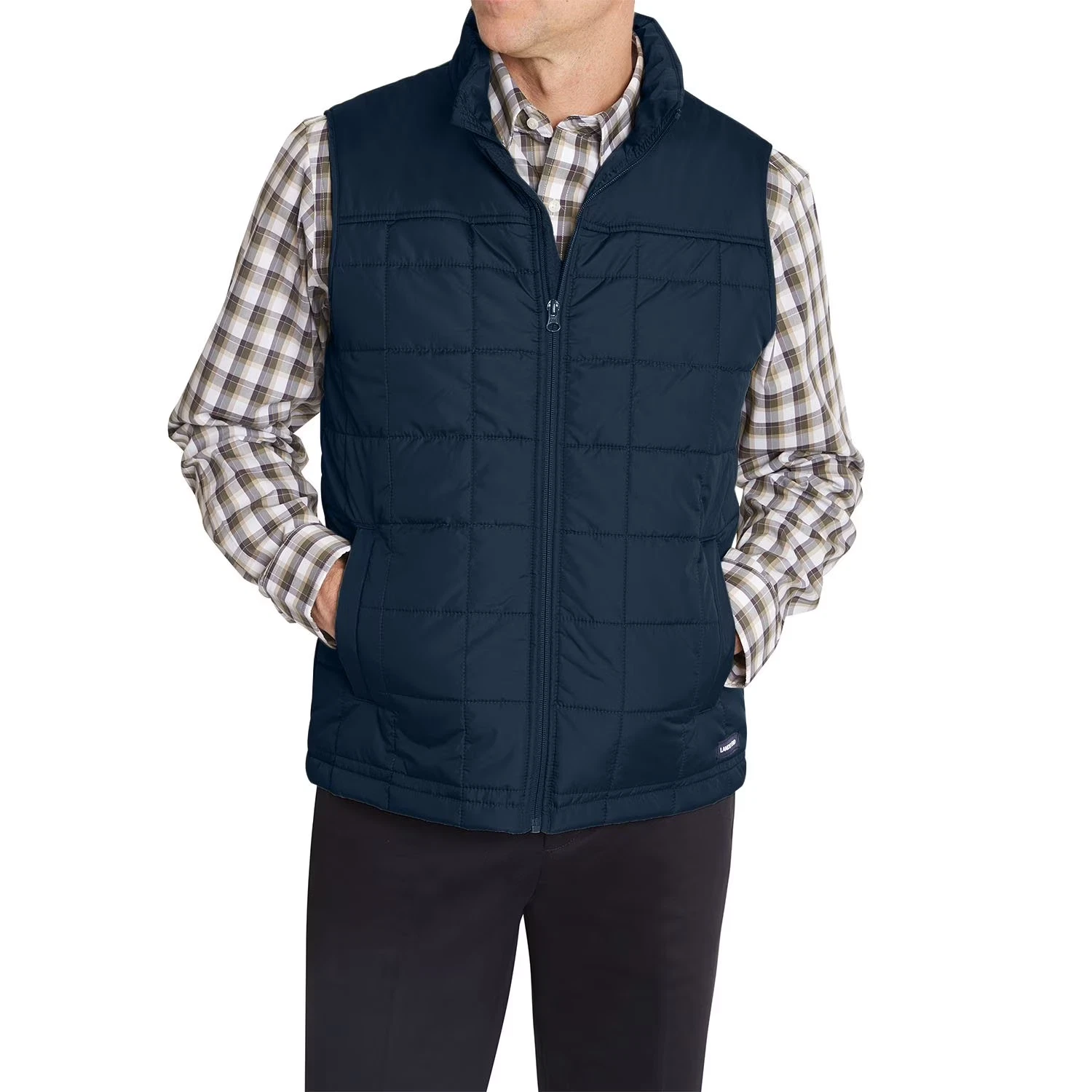 Lands End Men's Puffer Vest Size XXL Navy