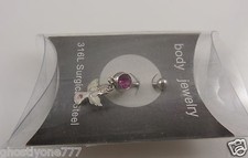 Angel bling belly button navel ring piercing crystal dangles