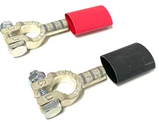 6 AWG  Pos and Neg (+/-) Copper Top Post Battery Terminals, shrink/solder 3 PAIR