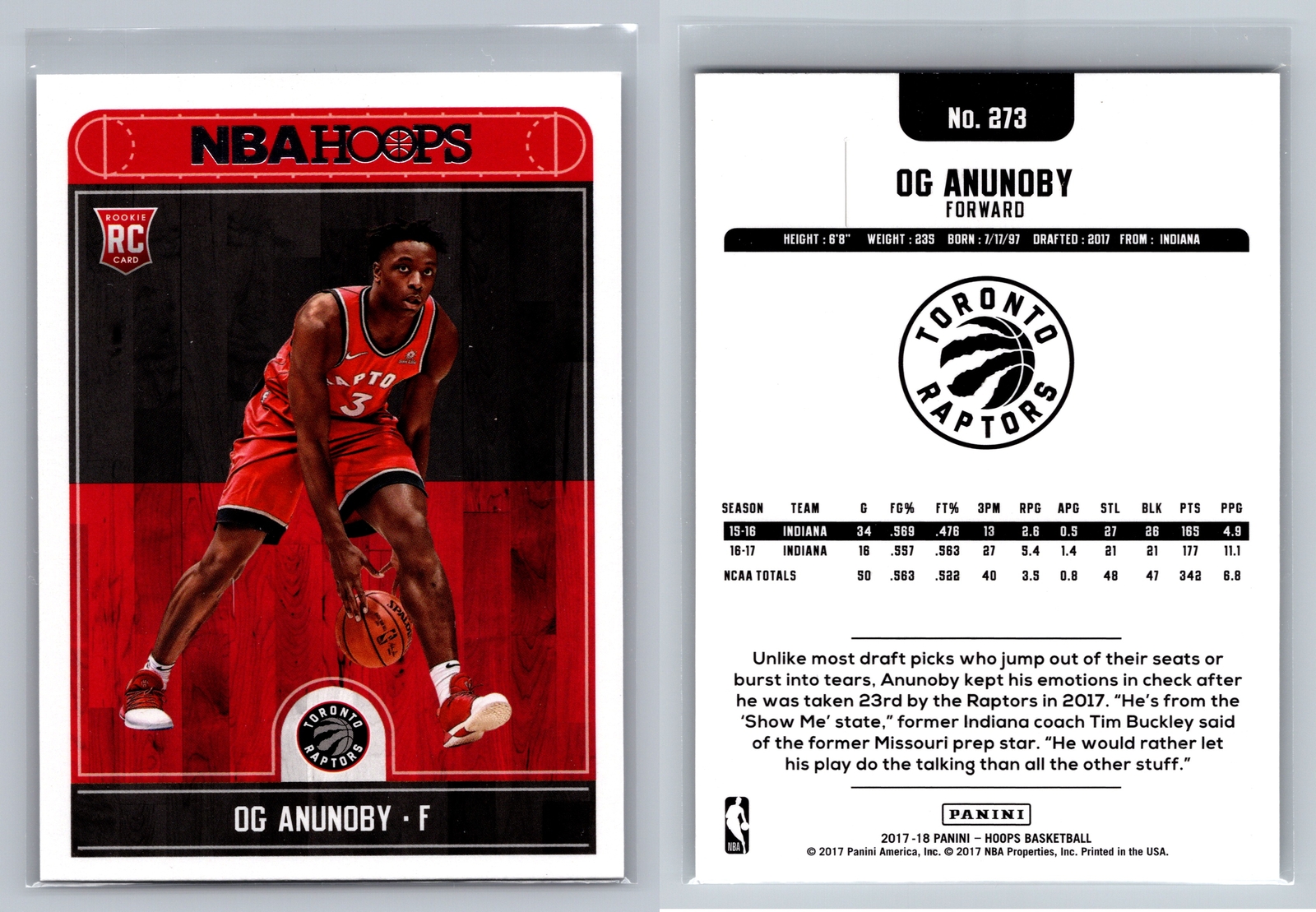 2017-18 Hoops #273 OG Anunoby