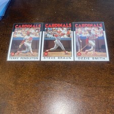 1986 Topps Ozzie Smith Terry Pendleton & Steve Braun