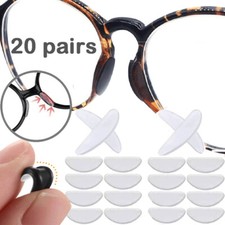 USA 20Pairs Anti-slip Silicone Nose Pads Gasket Stick On For Eyeglasses Adhesive