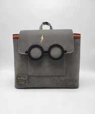 LOUNGEFLY Harry Potter Convertible Mini Backpack Crossbody Gryffindor Gray - New