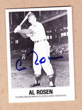 Al Rosen (DEC) signed 1977 Renata Galasso baseball card #35-Cleveland Indians