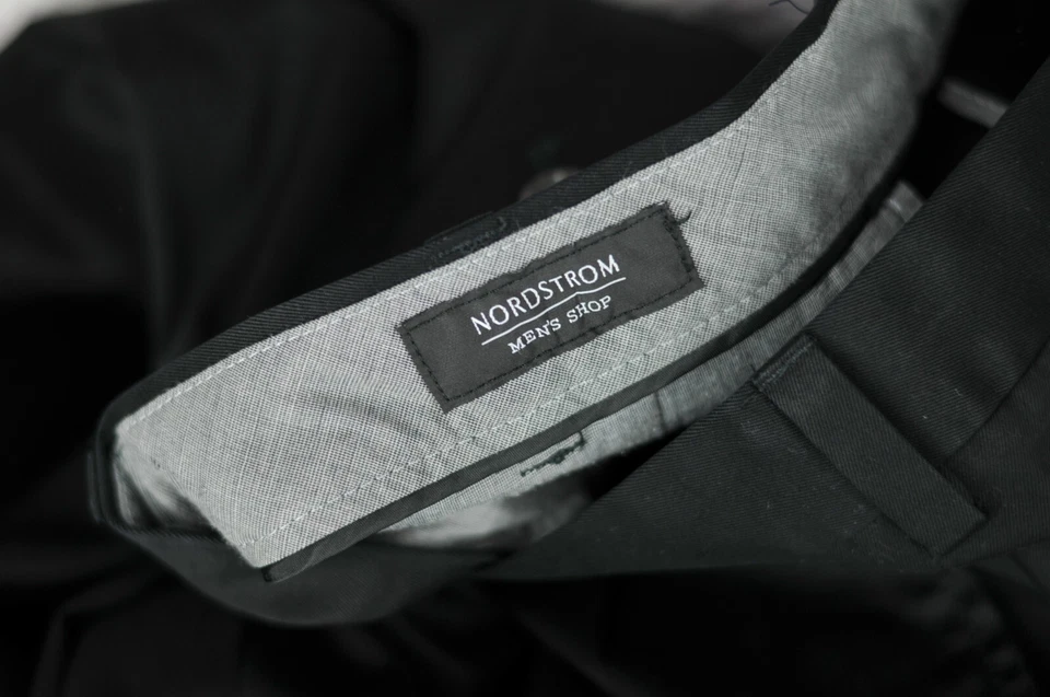 Calça de algodão casual John W Nordstrom masculina preta algodão Smartcare 38 x 30 - Imagem 3 de 4