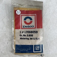 RARE OEM ACDelco 17068059 Metering Jet & Rod Gr. No. 3.806 NEW OLD STOCK