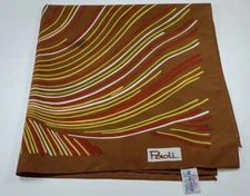 PAOLI SCARF BROWN SWIRL JAPAN 70s PERIOD PIECE ABSTRACT PSYCHEDELIC ART
