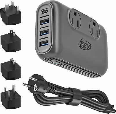 KEY POWER 230W Step Down 220V to 110V Voltage Converter Travel Adapter with USBC/USB Ports
