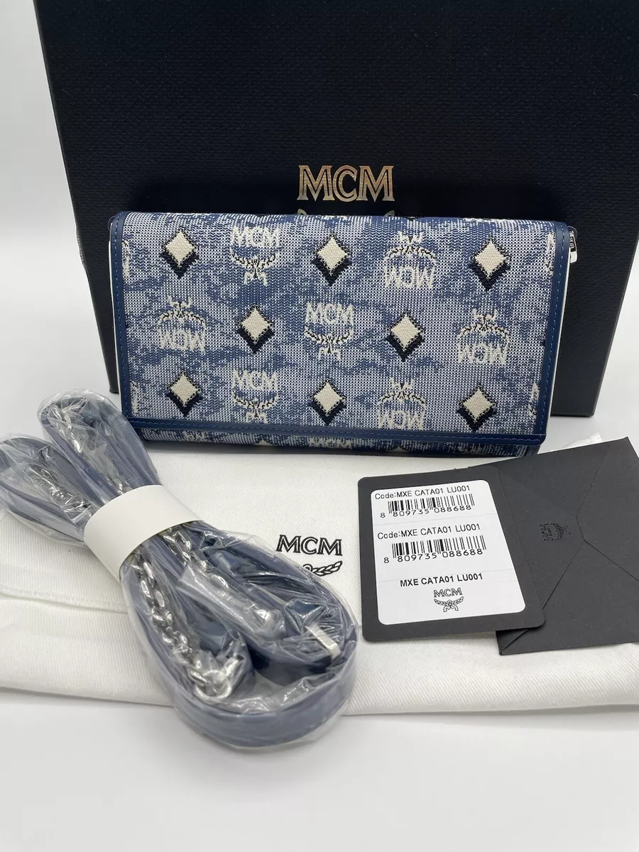 MCM, Bags, Mcm Blue Jacquard Crossbody