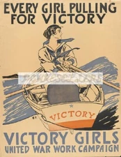 WWII Propaganda War Poster Vintage Photographic Print 8.5x11" Victory Girls