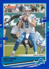 2020 DONRUSS BLUE PARALLELS VARIATIONS MATTHEW STAFFORD LIONS PRESS PROOF B3548