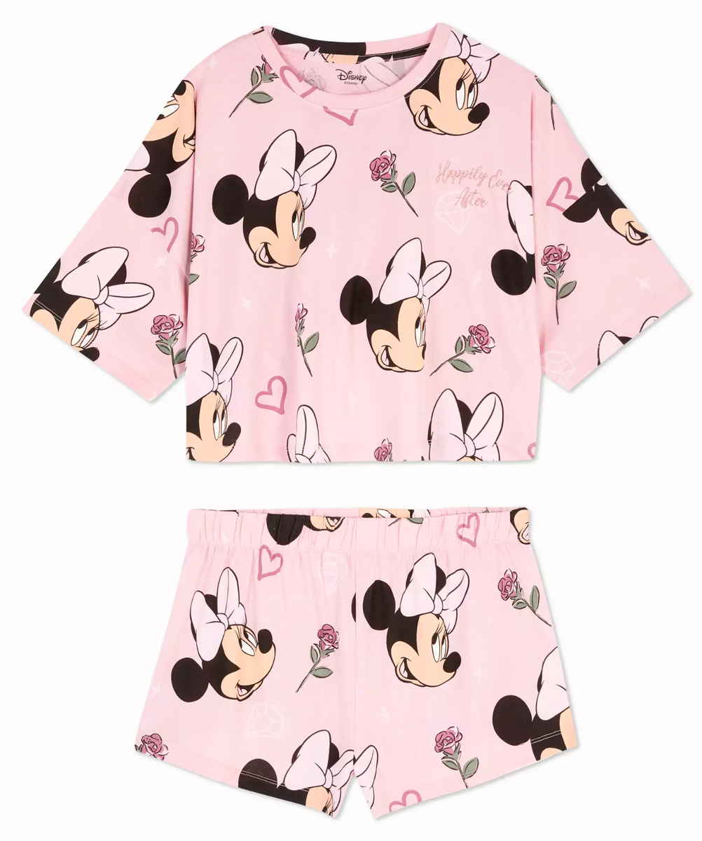 Ladies Pyjamas DISNEY MINNIE MOUSE Women to 24 Boxy T-Shirt Shorts PJs  Primark