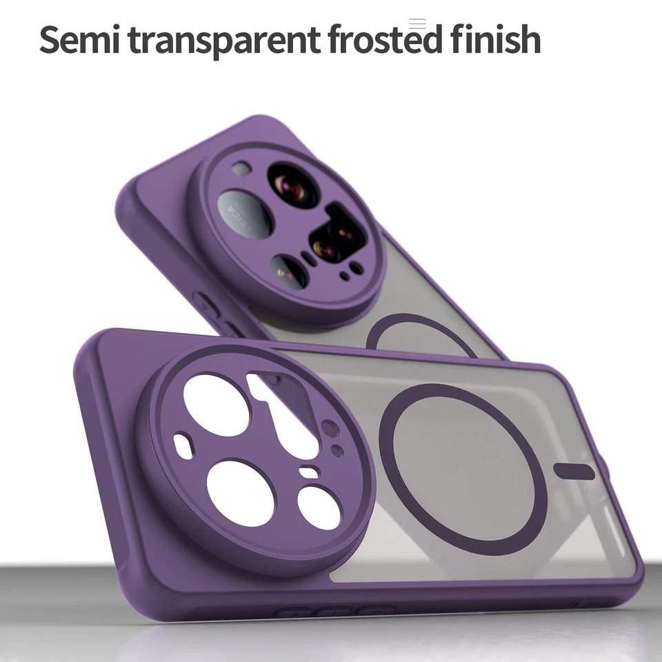 适用于小米 15 Ultra 防震外壳 哑光磁性环 透明外壳 软保护套 — 第 2/4 张图片