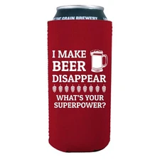I Make Beer Disappear 16 oz Neoprene Collapsible Can Coolie; Tallboy, Pounder
