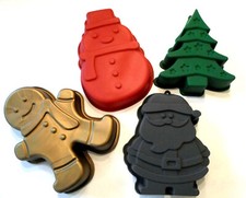 Silikon Backform Kuchenform Weihnachtsmann Tannenbaum Lebkuchenmann Schneemann