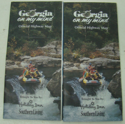 Pair of 1995-1996 Georgia Holiday Inn State Highway Guide Travel Road Map