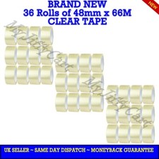 36 ROLLS 48mm X 66M CLEAR OR BROWN OR FRAGILE CARTON SEALING STRONG ADHESIV TAPE