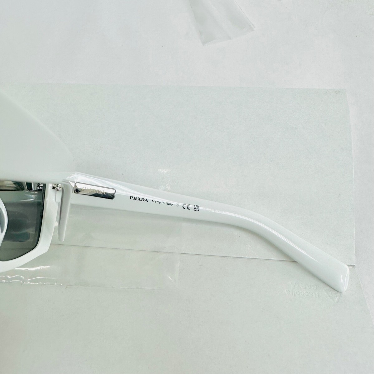 小物 PRADA 24AW RUNWAY SUNGLUSS Prada PR A07S XS (52 - 20) with Grey lenses and White frame