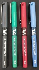 Pilot V5 Hi-Tecpoint Rollerball Liquid Ink Pen 0.5mm BX-V5 Set of 4 Assorted