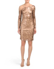 TADASHI SHOJI Sequin Illusion Body-Con Dress size 14 