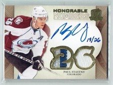 11-12 UD Upper Deck The Cup Honorable Numbers  Paul Stastny  /26  Patches  Auto