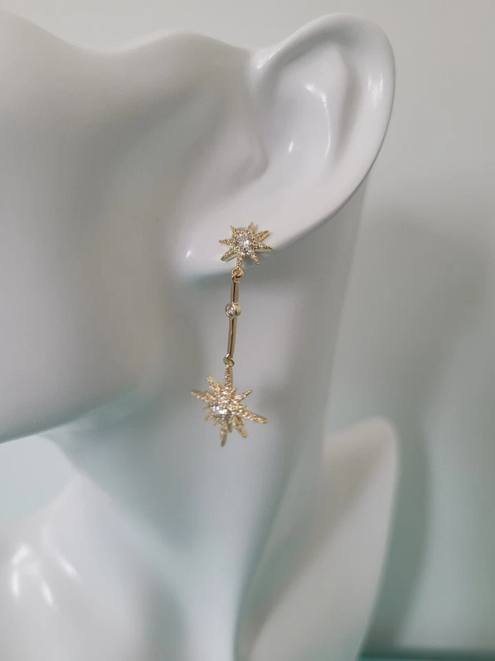 Pendientes Princesa Kate Zar Starburst, Real, Gota, Cuelga, Réplica, Regalo Foto 4 de 4