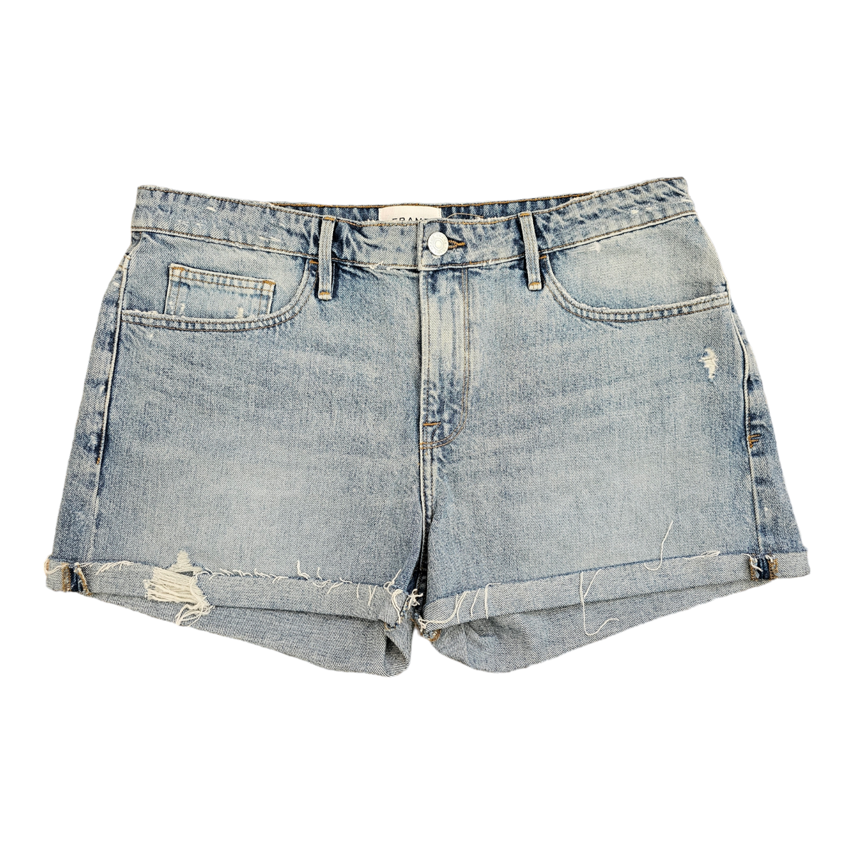 Frame Womens Size 33 Le Grand Garcon Short Zip Fly Medium Wash