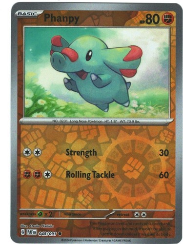 Phanpy 48/91 Reverse Holo | Paldean Fates | Pokemon Card | eBay Phanpy 48/91 Reverse Holo | Paldean Fates | Pokemon Card | eBay