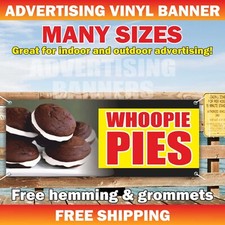 WHOOPIE PIES Advertising Banner Vinyl Sign Cookie Sweets Maine cake pie sandwich