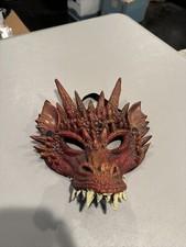 Red Dragon Head Half Mask 3D Soft Foam Cosplay Halloween Adult Size