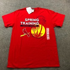 St Louis Cardinals Shirt Men Large Red Short Sleeve Y2K Spring Training Graphic