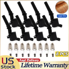 8X Ignition Coil & Spark Plug for Ford F150 Expedition 2000-04 4.6/5.4L V8 FD503
