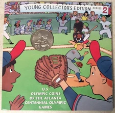 1995 S  OLYMPIC GAMES BASEBALL YOUNG COLLECTORS EDITION BU CLAD HALF DOLLAR
