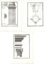 Stampe antiche ARCHITETTURA ORDINE COMPOSITO Serie 3 FOGLI 1820 Antique prints