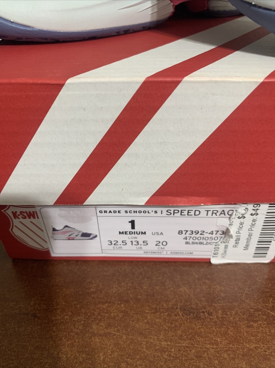 K-Swiss Junior Speed trac sz 1 grade school Sneakers BLue New in