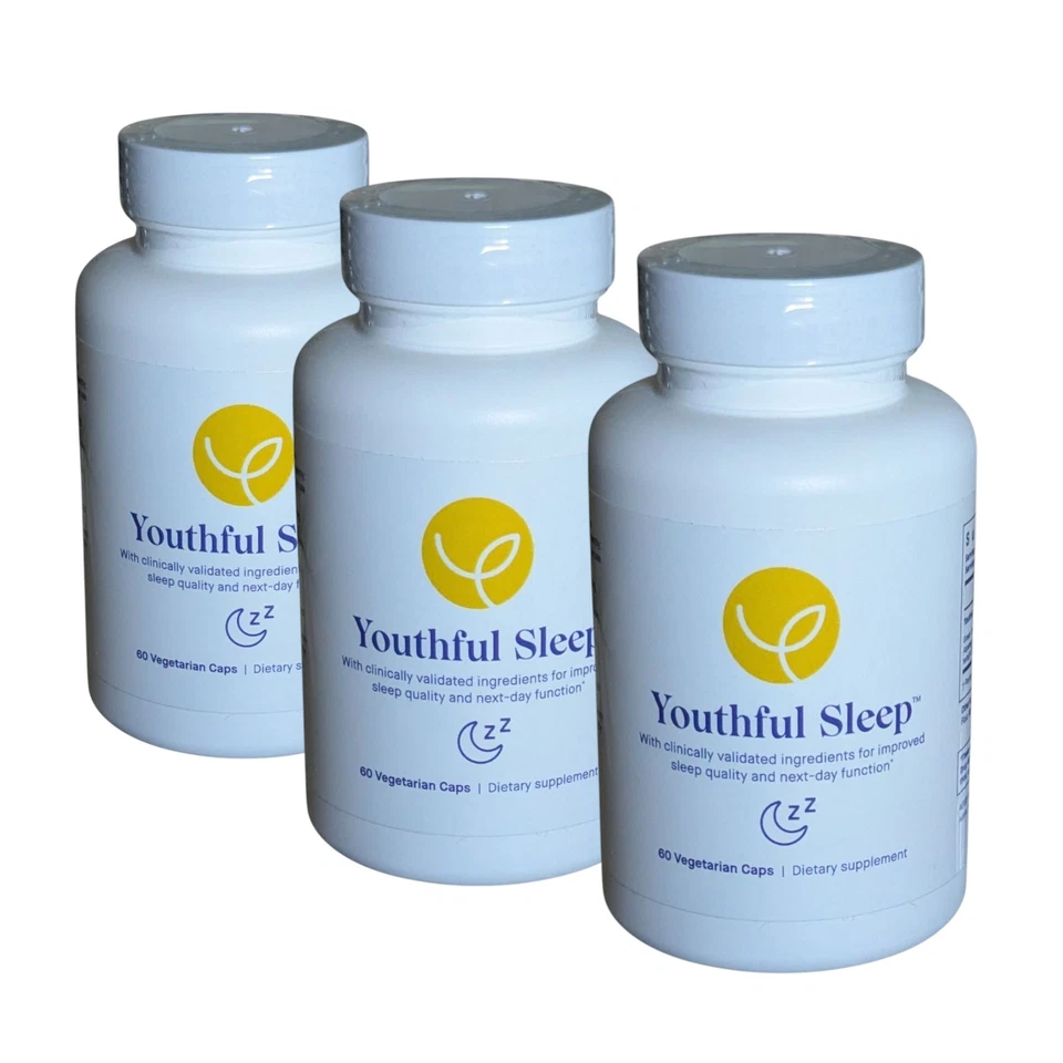 Youthful Company Sleep Aid Lot Of 3 - 60 Capsules Each Natural Help No Melatonin - Image 2 of 4