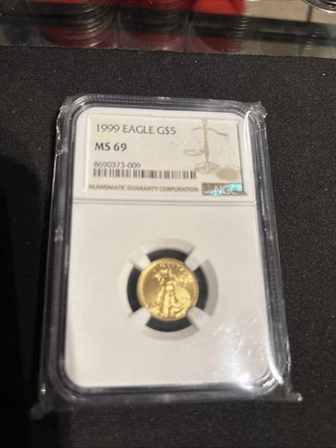 1999 Gold Eagle G$5 MS69 - 1/10 Oz Of Beautiful American Graded Gold!!!