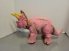 Vintage Plush Dinosaur Triceratops 14 Long 1992 Determined Products Applause