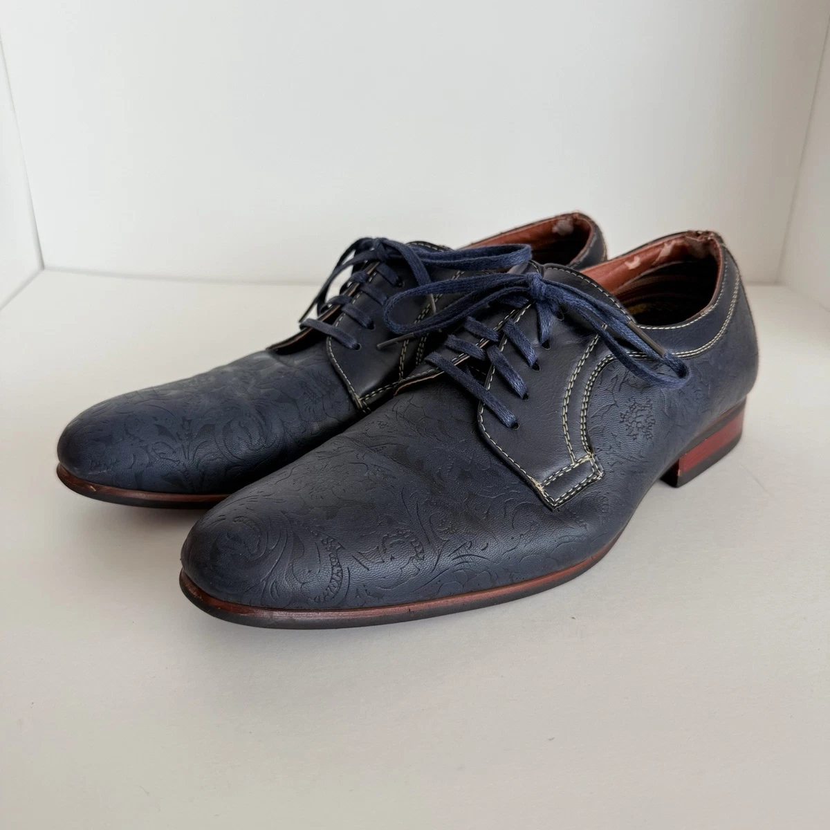 Ferro Aldo Mens 10.5 Black Floral Tapestry Cap Toe Oxford Dress Shoes Wedding Men main image 4