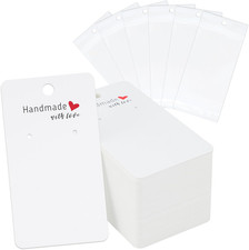 100Pcs Earring Display Cards with Bags, 2X3.5 Inch Earring Display Holder Cards,