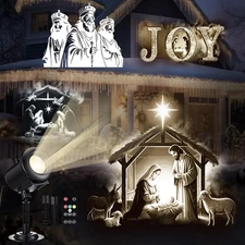 Christmas Nativity Scene Projector Lights, 2025 Upgrade 3D Dynamic Joy Jesus... 