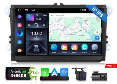 DVR+CAM+Android 14 Autoradio Navi CarPlay DSP Für VW Golf 5 6 Passat Touran Polo