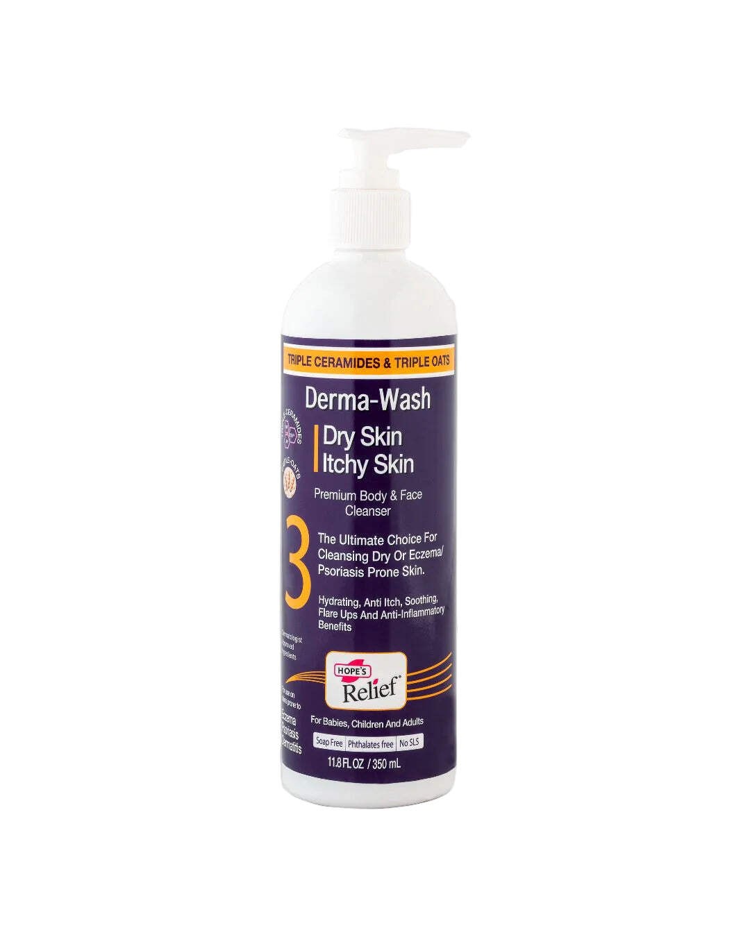 Hope’s Relief Derma-Wash 350 ml | Natural Cleanser for Dry, Itchy & Eczema-Prone