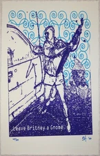 2008 Leave Britney Spears A Gnome - Silkscreen Art Print s/n by Bruce Horan