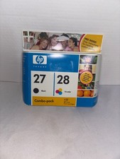 Genuine HP Black Tri-Color Printer Ink 27/28 Combo Pack 2005 new sealed
