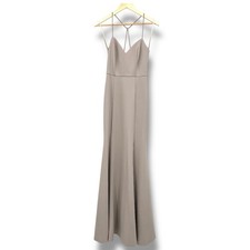 Jenny Yoo Strappy Maxi Dress Thigh Slit Dress Women’s 6 Muted Mauve Bridesmaid
